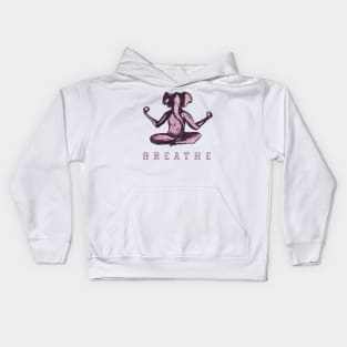 Yoga Pink Elephant Kids Hoodie